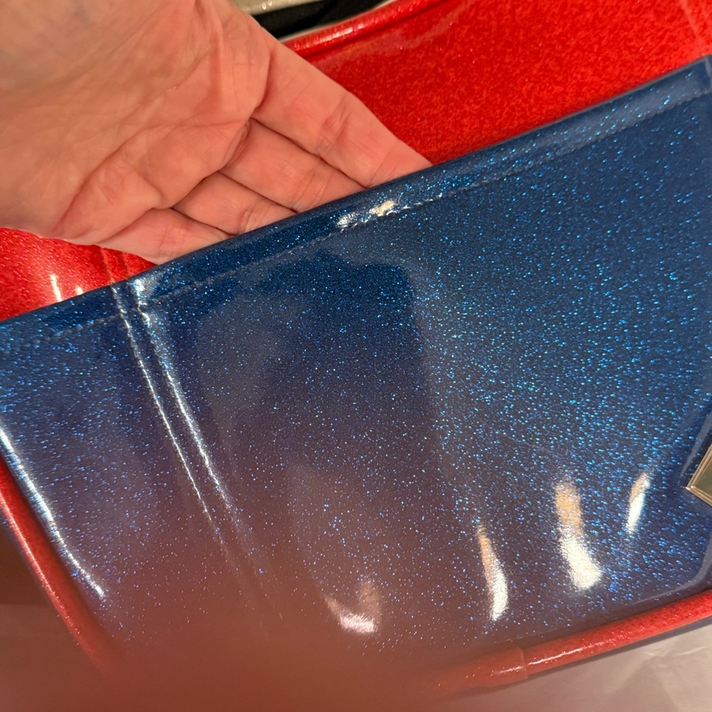 Double K Originals Red White & Blue crossbody bag Star Texas Vinyl Glitter gift💝 - Picture 4 of 16